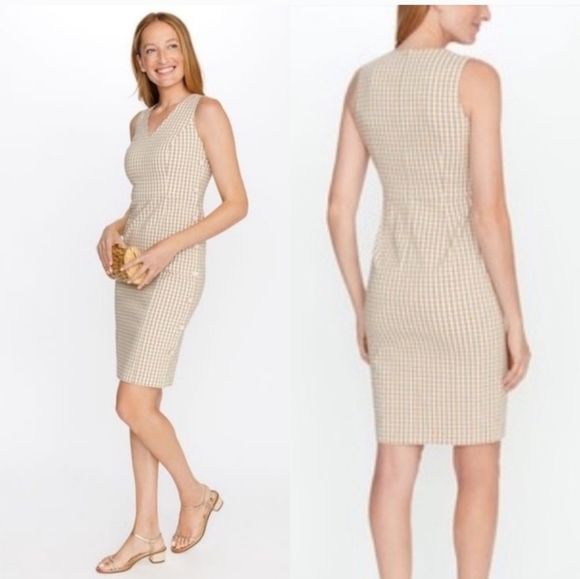 J. McLaughlin Dresses & Skirts - J. McLaughlin Paulson Gingham Check  Sleeveless Sheath Dress Sz10